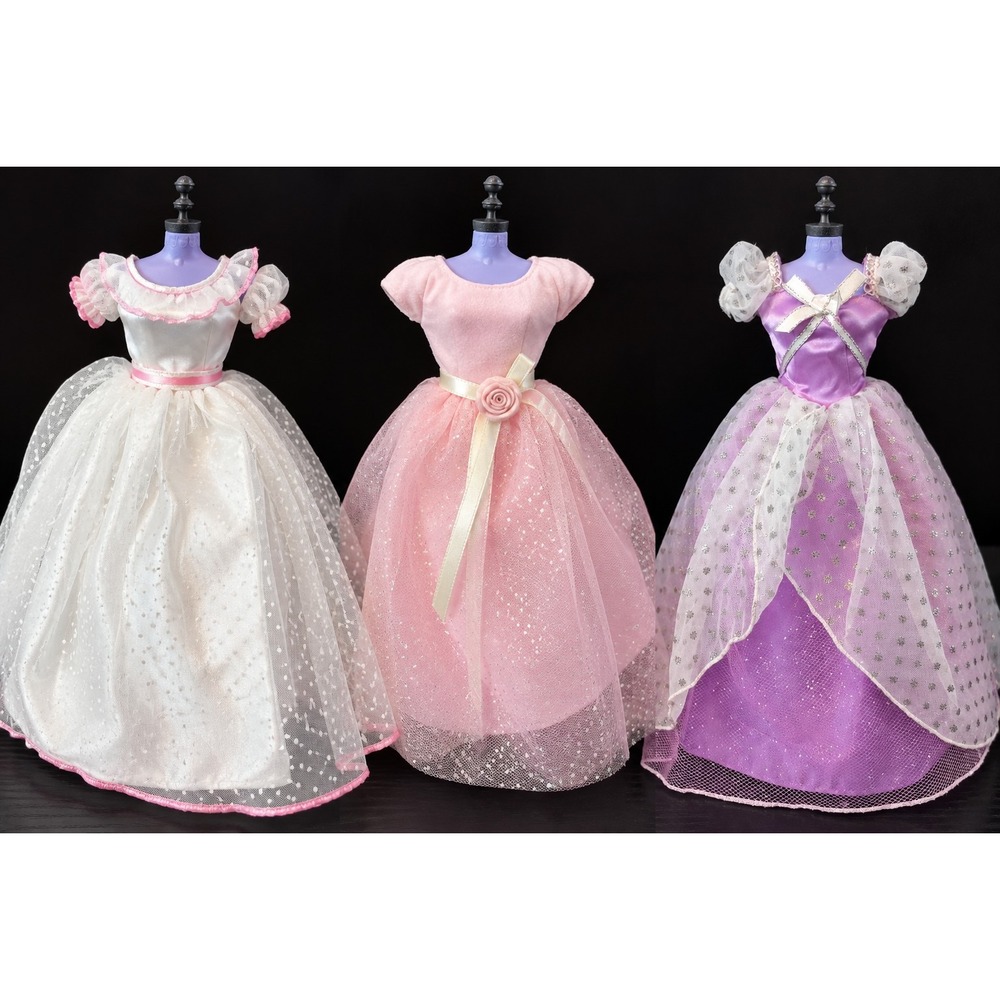 Vintage Barbie Doll Dress Lot 3 Mattel 1994 1996 1997 Princess Bride 17296 18404